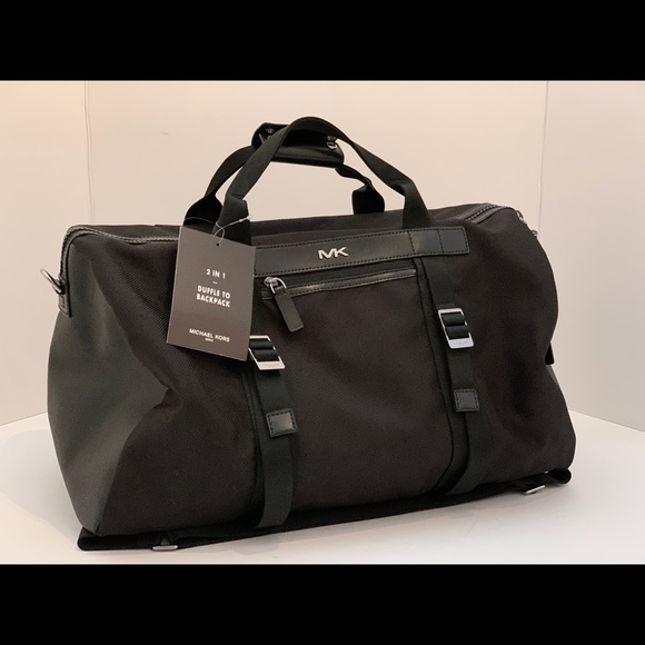 Michael Kors Kent Sport Duffle Backpack Black Bag - Picture 1 of 13